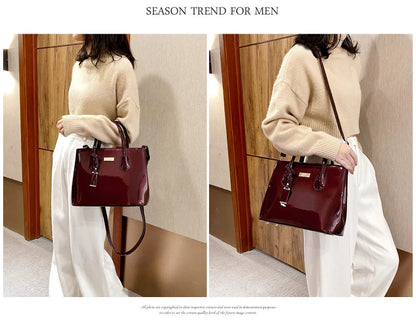 Women Handbags High Quality Patent Leather Women's Bag Fashion Shoulder bag Luxury Tote bag+card package Designer Messenger Bags
