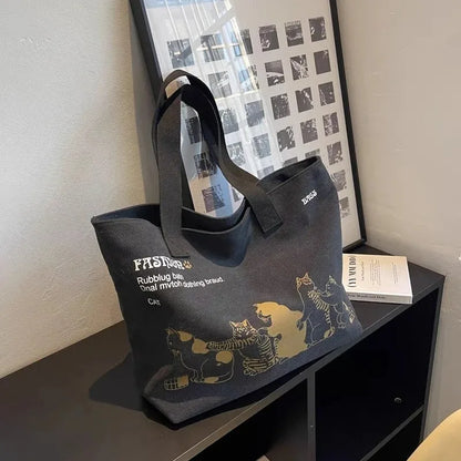 Women's Canvas Tote Bag Fashionable Spacious Durable Shoulder Bag with Zipper Closure and Classic Design Perfect for Work