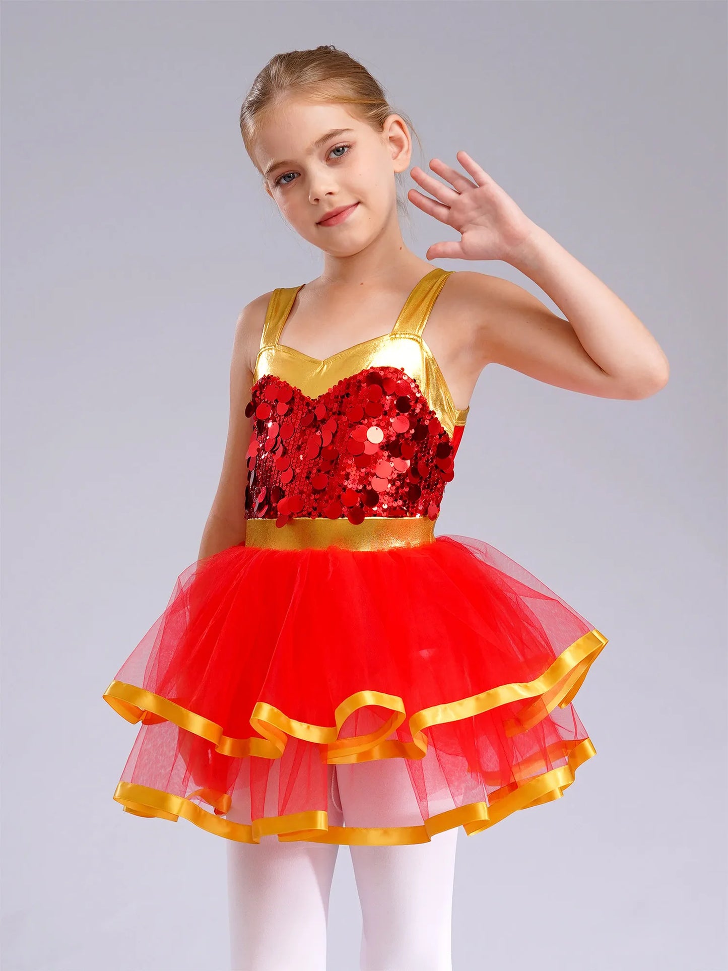 Summer Girls Clothes Sequins Tutu Dress for Dancing Birthday Party Ball Gown Festival Ballet Jazz Dance Costume Holiday Dresses
