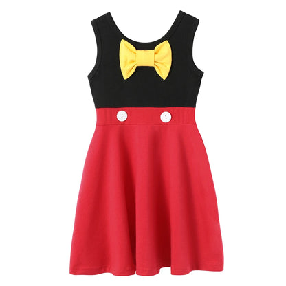 Summer Casual Dress for Girls Mermaid Dress One-Shoulder Sling Short Sleeve Cosplay Princess Costume Casual Vest 2-10 Years