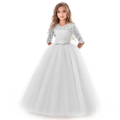 Girl's Dress Long dresses for girls aged 4-12 baby birthday dress Girls' beauty pageant dress Elegant wedding flower girl dress