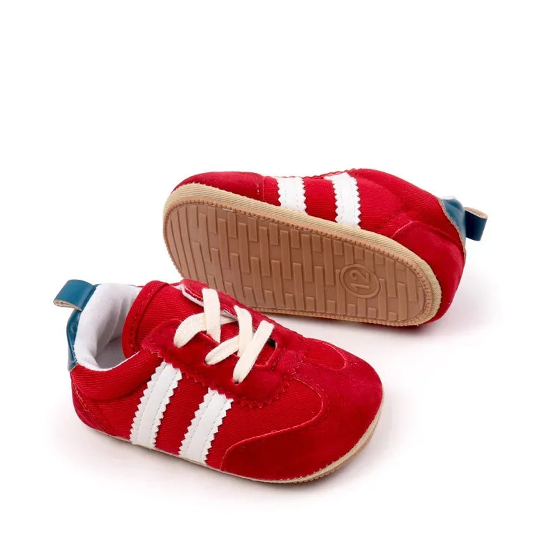 First Walkers Casual Newborn Canvas Kids Sneakers Baby Boy Rubber Soft Sole Toddler Crib Shoes