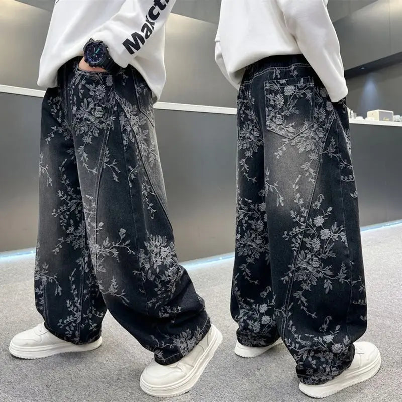 Boys Jeans For Children's Pants Kids New Clothing Trousers Loose Spring/Autumn Clothes Teenager Casual Jeans 4-14Y