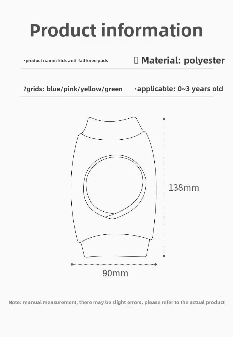 Baby Knee Pads 1 Pair - Thin Summer Crawling Protection, Anti-Fall Learning to Walk Gear for Infants & Toddlers