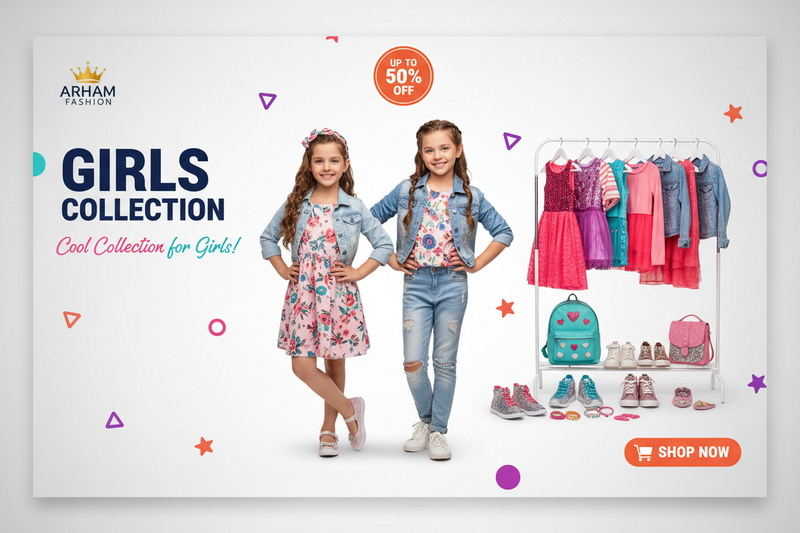 Arham Fashion Girls Collection 1920x1280 Banner